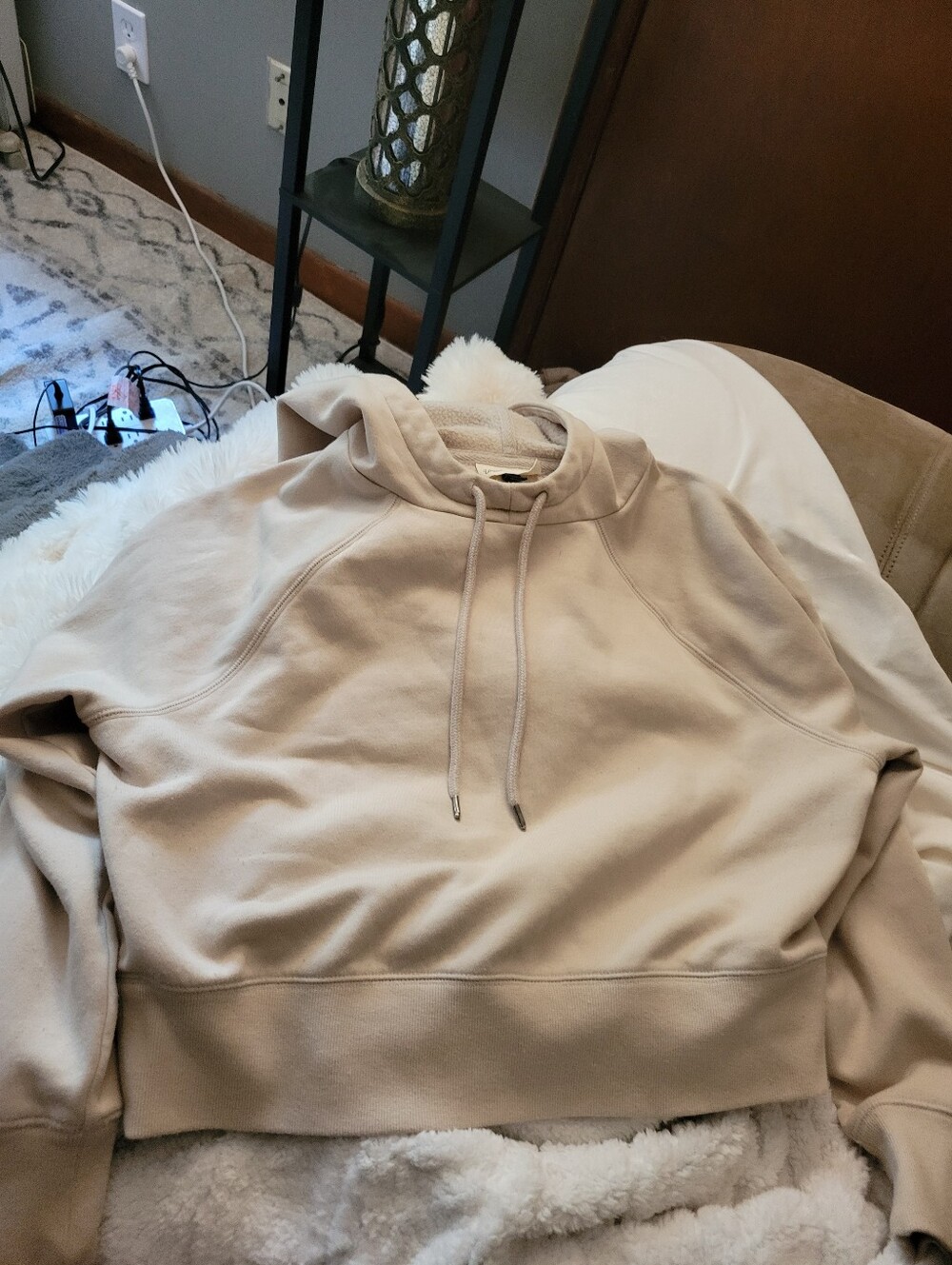 Tan Cropped Hoodie